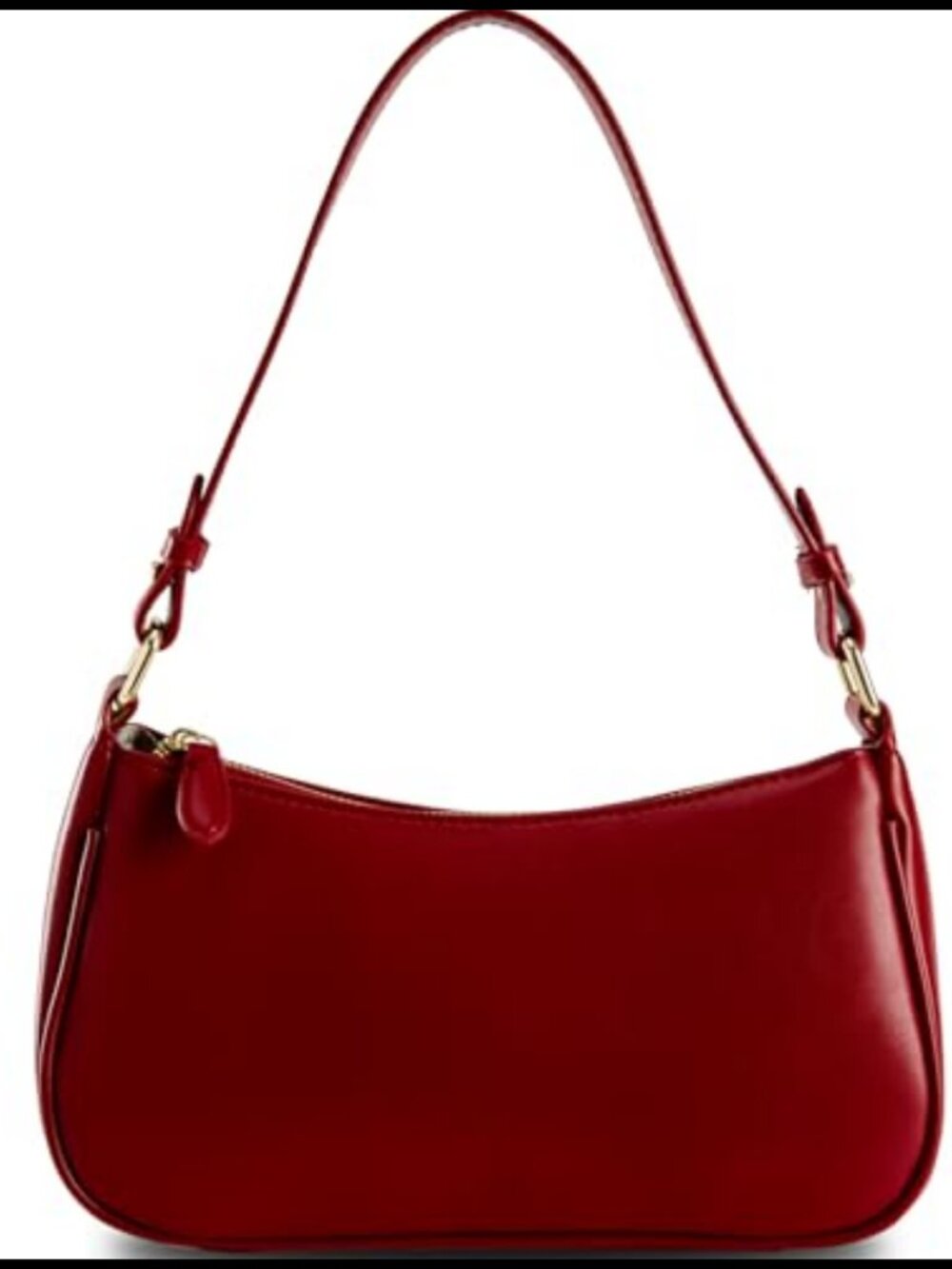 PU Leather Shoulder Bag Clutch Purse with 2 Removable Straps Zipper Crossbody